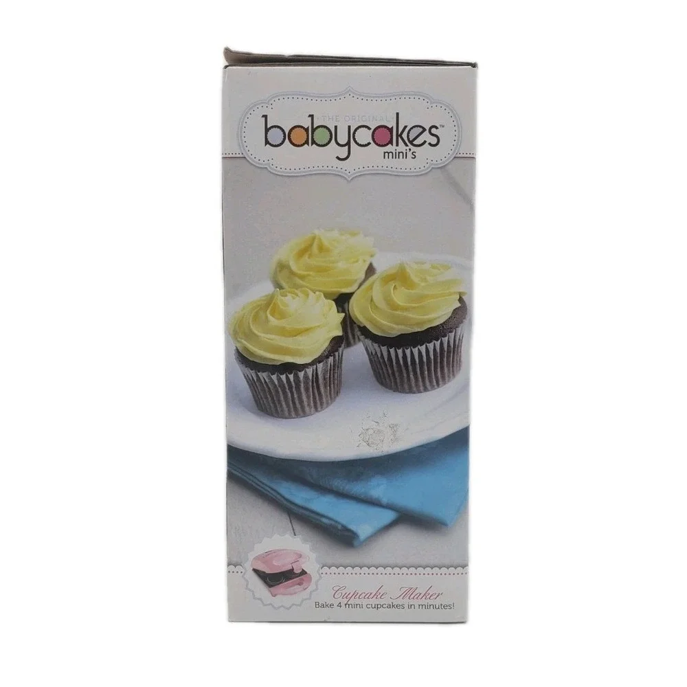 Babycakes Mini's Cupcake Maker Pink Non-Stick Ceramic Makes 4 CCM-50